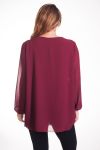 GRANDE TAILLE BLOUSE ENCOLURE FANTAISIE 4327 BORDEAUX