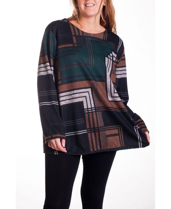 LARGE SIZE SWEATER PRINTS 4324 GREEN