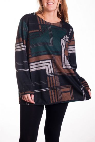 LARGE SIZE SWEATER PRINTS 4324 GREEN