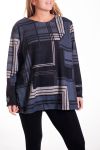 GRANDE TAILLE PULL IMPRIME 4324 GRIS