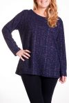 GRANDE TAILLE PULL EFFET BRILLANT 4322 BLEU