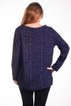 LARGE SIZE SWEATER GLOSSY EFFECT 4322 BLUE