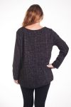 LARGE SIZE SWEATER GLOSSY EFFECT 4322 BLACK