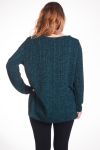 LARGE SIZE SWEATER GLOSSY EFFECT 4322 GREEN