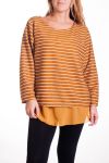 LARGE SIZE TUNIC RAYEE SUPERPOSEE 4320 MUSTARD