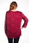 GROOT FORMAAT TUNIEK TOP LACE 4314 BORDEAUX