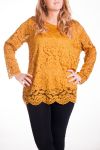 GROOT FORMAAT TUNIEK TOP LACE 4314 MOSTERD