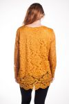 LARGE SIZE TUNIC TOP LACE 4314 MUSTARD