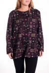 LARGE SIZE SWEATER PRINTS 4326 BORDEAUX