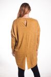 LARGE SIZE SWEATER TUNIC BEADS 4329 MUSTARD