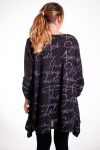 LARGE SIZE SWEATER TUNIC PRINTS 4182 BLACK