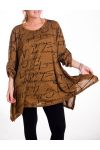 LARGE SIZE SWEATER TUNIC PRINTS 4182 BEIGE