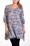 LARGE SIZE SWEATER TUNIC PRINTS 4182 GREY