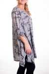 LARGE SIZE SWEATER TUNIC PRINTS 4182 GREY