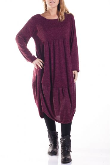 GRANDE TAILLE ROBE 4356 BORDEAUX