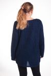 LARGE SIZE SWEATER GLOSSY EFFECT 4357 BLUE