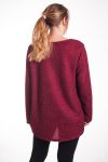 LARGE SIZE SWEATER GLOSSY EFFECT 4357 BORDEAUX