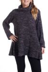 GRANDE TAILLE PULL COL ROULE 4353 ROSE