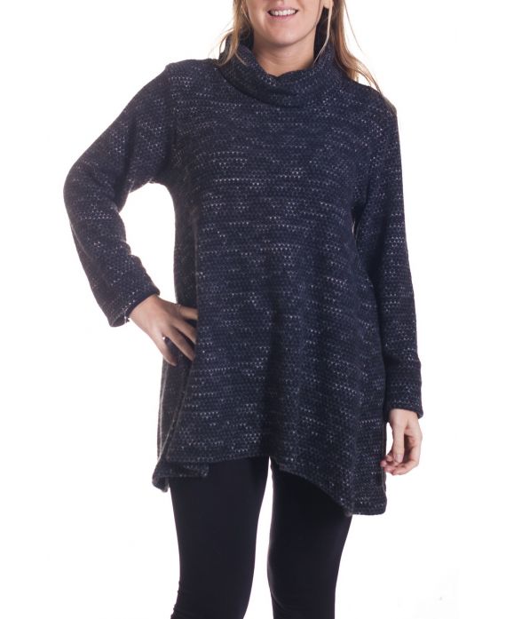GRANDE TAILLE PULL COL ROULE 4353 NOIR