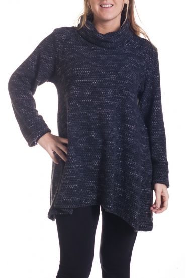 GRANDE TAILLE PULL COL ROULE 4353 NOIR