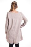 LARGE SIZE SWEATER TUNIC DRAGONFLY 4349 BEIGE