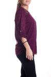 GRANDE TAILLE PULL EPAULES CLOUTEES 4341 BORDEAUX