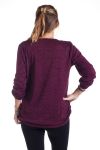 GRANDE TAILLE PULL EPAULES CLOUTEES 4341 BORDEAUX