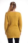 GRANDE TAILLE PULL MOHAIR TORSADE 4336 MOUTARDE