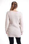 GRANDE TAILLE PULL MOHAIR TORSADE 4336 BEIGE