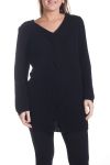 GRANDE TAILLE PULL MOHAIR TORSADE 4336 NOIR