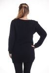 GRANDE TAILLE PULL MOHAIR TORSADE 4336 NOIR