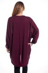 GRANDE TAILLE PULL TUNIQUE PERLES 4334 BORDEAUX