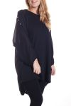 GROßE PULLOVER TUNIKA PERLEN 4334 SCHWARZ