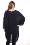 GRANDE TAILLE PULL TUNIQUE PERLES 4334 NOIR