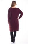 GRANDE TAILLE ROBE MAILLE 2 POCHES 4332 BORDEAUX