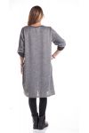 GRANDE TAILLE PULL ROBE 2 POCHES 4331 GRIS