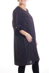 GRANDE TAILLE PULL ROBE 2 POCHES 4331 NOIR