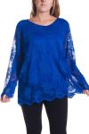 GROOT FORMAAT LACE TOP 4325 ROYAL BLUE