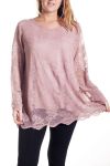 GRANDE TAILLE TOP DENTELLE 4325 ROSE