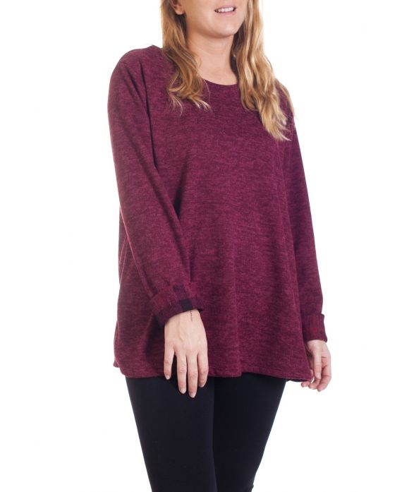 GRANDE TAILLE PULL 4321 BORDEAUX