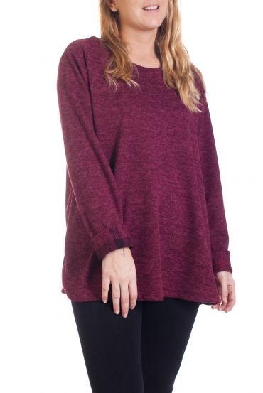 GRANDE TAILLE PULL 4321 BORDEAUX