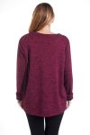 GRANDE TAILLE PULL 4321 BORDEAUX