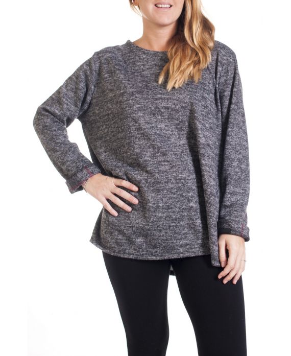 GRANDE TAILLE PULL 4321 GRIS