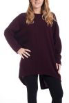 GRANDE TAILLE PULL TUNIQUE 4316 BORDEAUX