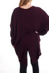 GRANDE TAILLE PULL TUNIQUE 4316 BORDEAUX