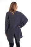 GRANDE TAILLE PULL TUNIQUE 4316 GRIS