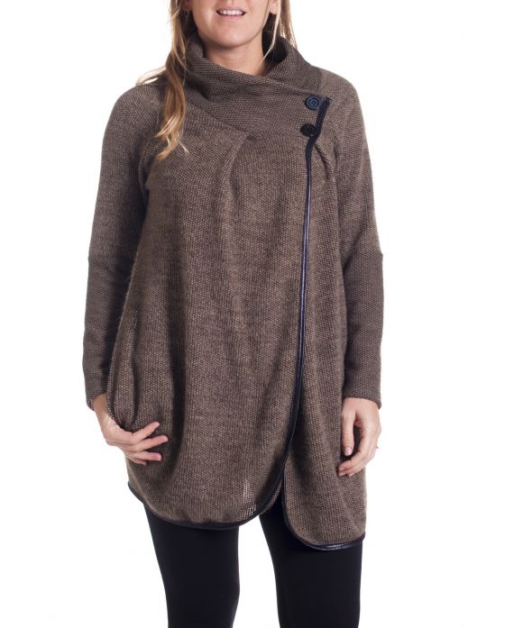 GRAN TAMAÑO DE LA CHAQUETA ESCOTE TIENE BOTONES 4312 TAUPE