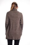 GROßE GRÖßE JACKE AUSSCHNITT A-TASTEN-4312 TAUPE