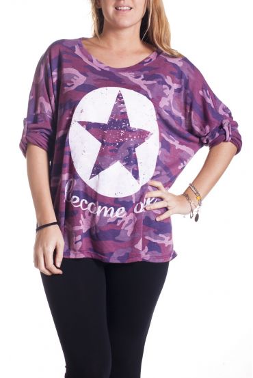 GRANDE TAILLE T-SHIRT MILITAIRE 4311 BORDEAUX