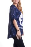 DI GRANDI DIMENSIONI T-SHIRT MILITARE 4311 BLU